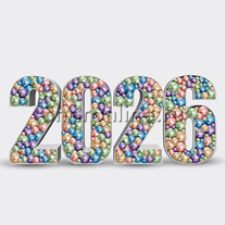 Аэромозаика из шаров "2026"