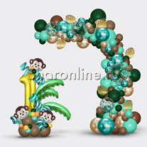 Бенто-фотозона из шаров "Джунгли тебя зовут"