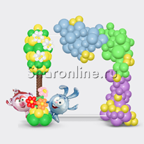 Бенто-фотозона из шаров "Смешарики"