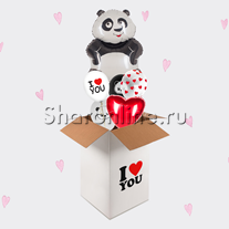 Большая коробка-сюрприз "Влюбленная панда"