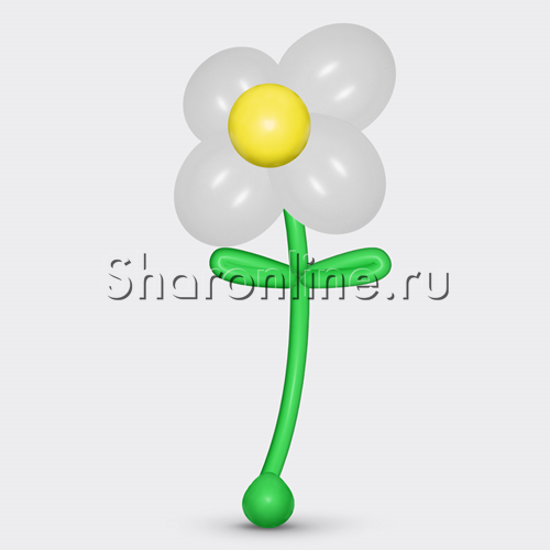 Большой цветок из шаров белого цвета - изображение 1
