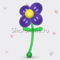 Большой цветок из шаров фиолетовый