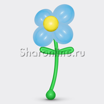 Большой цветок из шаров голубой