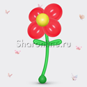 Большой цветок из шаров красный - изображение 1