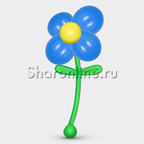 Большой цветок из шаров синий