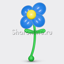 Большой цветок из шаров синий - изображение 1