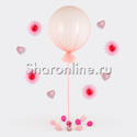 Большой шар белый в розовом фатине 80 см - изображение 1
