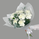 Букет белых диантусов с эвкалиптом - изображение 1