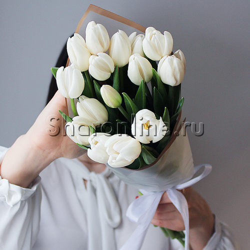 Букет белых тюльпанов - изображение 3