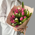 Букет из розовых и белых тюльпанов - изображение 2