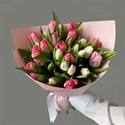 Букет из розовых и белых тюльпанов - изображение 2