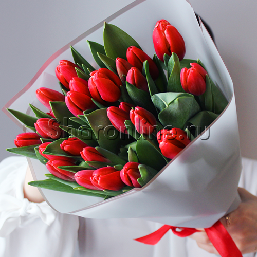 Букет красных тюльпанов - изображение 3