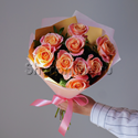 Букет персиково-розовых роз - изображение 2