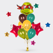 Букет шаров "Черепашка" красная маска