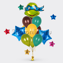 Букет шаров "Черепашка" синяя маска