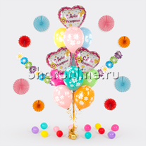 Букет шаров "Цветочный День Рождения"
