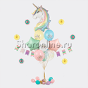 Букет шаров "Единорог" макаронс - изображение 1