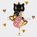 Букет шаров "Котенок принцесса" черный - изображение 1