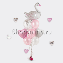 Букет шаров "Лебедь"