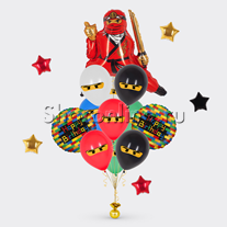 Букет шаров "Лего Ниндзяго" Красный