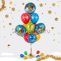 Букет шаров "Поздравление С Новым годом от Ми-Ми-Мишек"