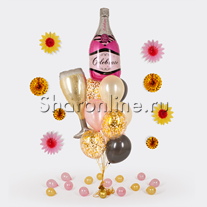 Букет шаров "Розовое шампанское"