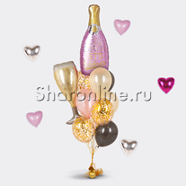 Букет шаров "Розовое шампанское"