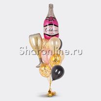 Букет шаров "Розовое шампанское"