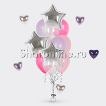 Букет шаров "Розовый агат"