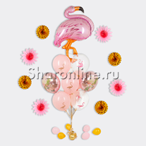 Букет шаров "Розовый фламинго"