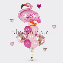 Букет шаров "Розовый фламинго"