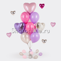 Букет шаров "Розовый мрамор" - изображение 1
