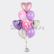 Букет шаров "Розовый мрамор"