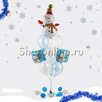 Букет шаров "Счастливый снеговик"