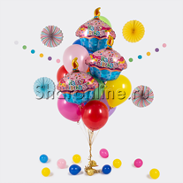 Букет шаров "Вкусный день рождения"