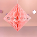 Бумажный Ромб-Сота нежно-розовый 30 см - изображение 1