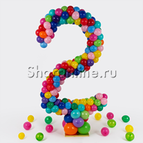 Цифра плетеная из разноцветных шаров