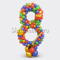 Цифра плетеная из шаров "В стиле Ниндзяго"