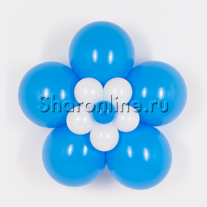 Цветок из шаров голубой