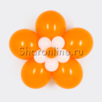 Цветок из шаров оранжевый