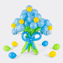 Цветы из шаров голубые