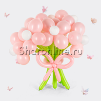 Цветы из шаров розовые