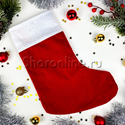 Декор "Новогодний носок" красный 17Х35 см - изображение 1