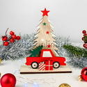 Декоративное украшение "Красная машинка с елочкой" дерево 15 см - изображение 1