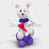 Фигура из шаров "Мышонок с сердечком"