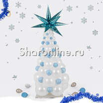 Фигура из шаров "Новогодняя елка" белая