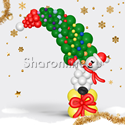 Фигура из шаров "Снеговик с ёлкой" - изображение 1