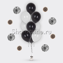 Фонтан из 10 бело-черных шаров - изображение 1