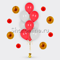Фонтан из 10 бело-красных шаров - изображение 1