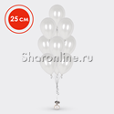 Фонтан из 10 белых шаров металлик 25 см - изображение 1